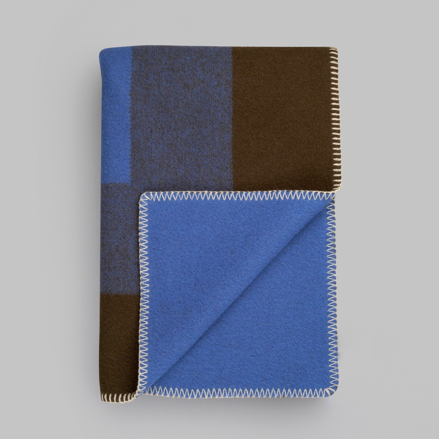 Norwegian Belt Wool Throw Blanket - Olive