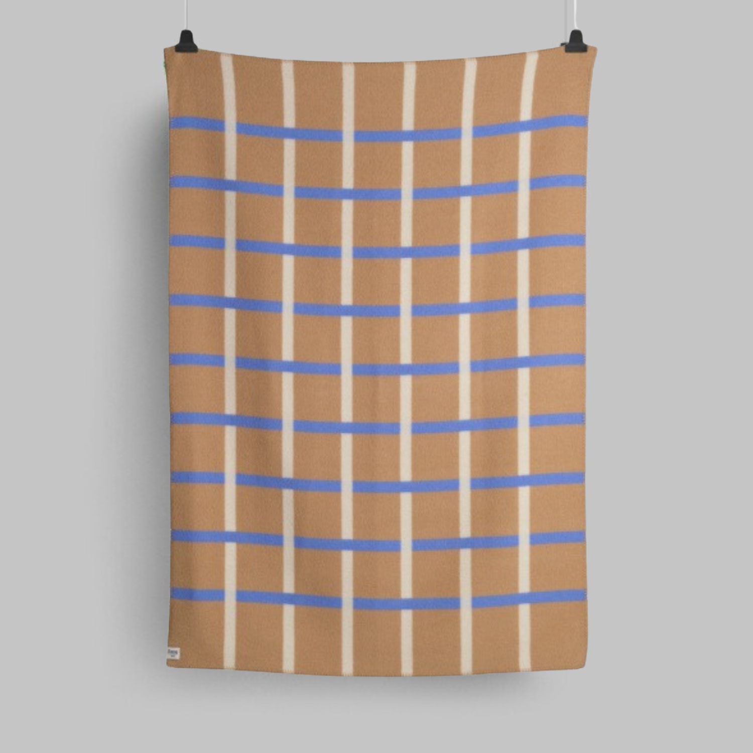 Norwegian Wool Taupe Check Throw Blanket