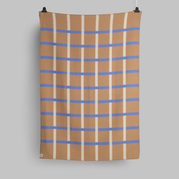 Norwegian Wool Taupe Check Throw Blanket