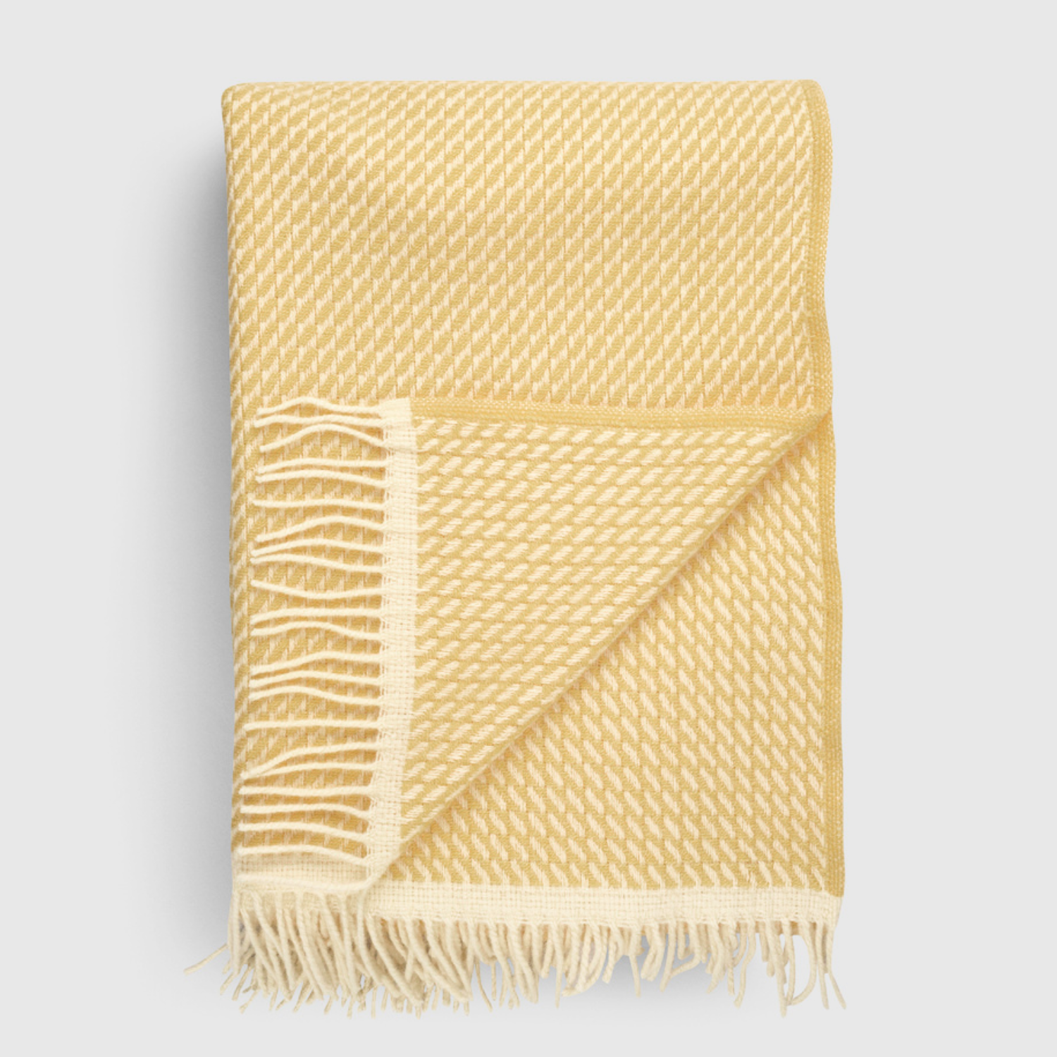 Norwegian Wool Mellow Throw Blanket- Yellow