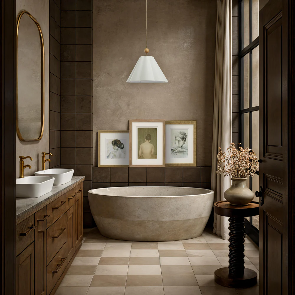 Liora Antique Brushed Brass Pendant Light