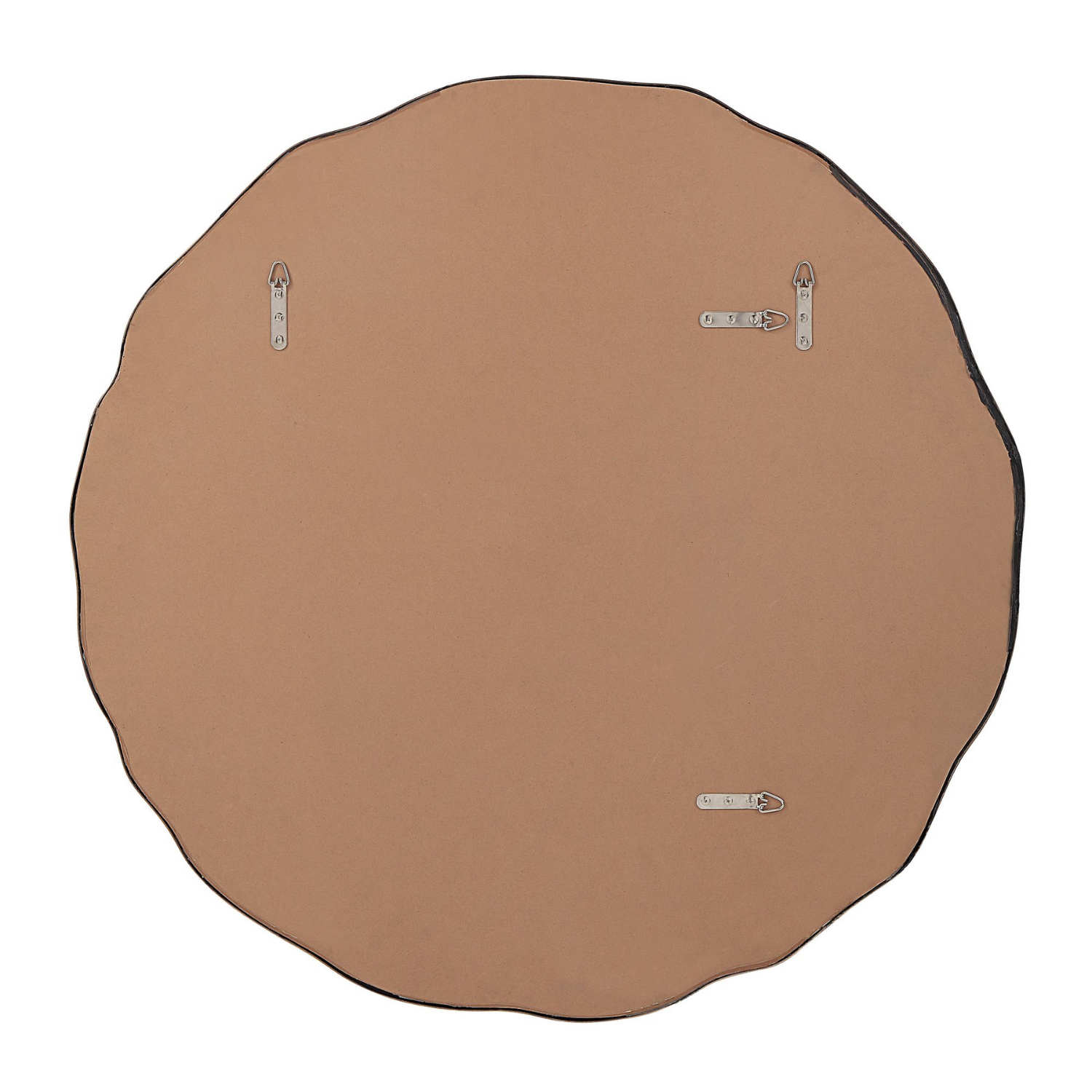 Bubble Brushed Brass Round Mirror