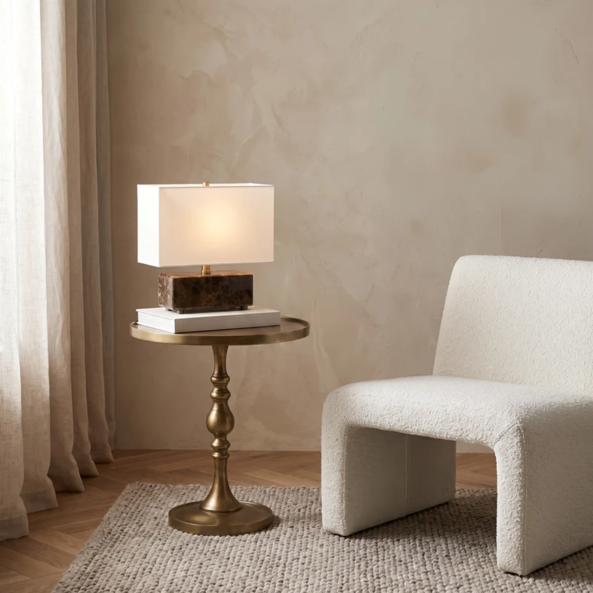 Florentine Antique Brass Side Table