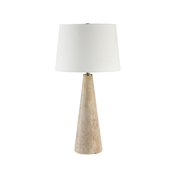 Luna Travertine Table Lamp- Travertine/Natural