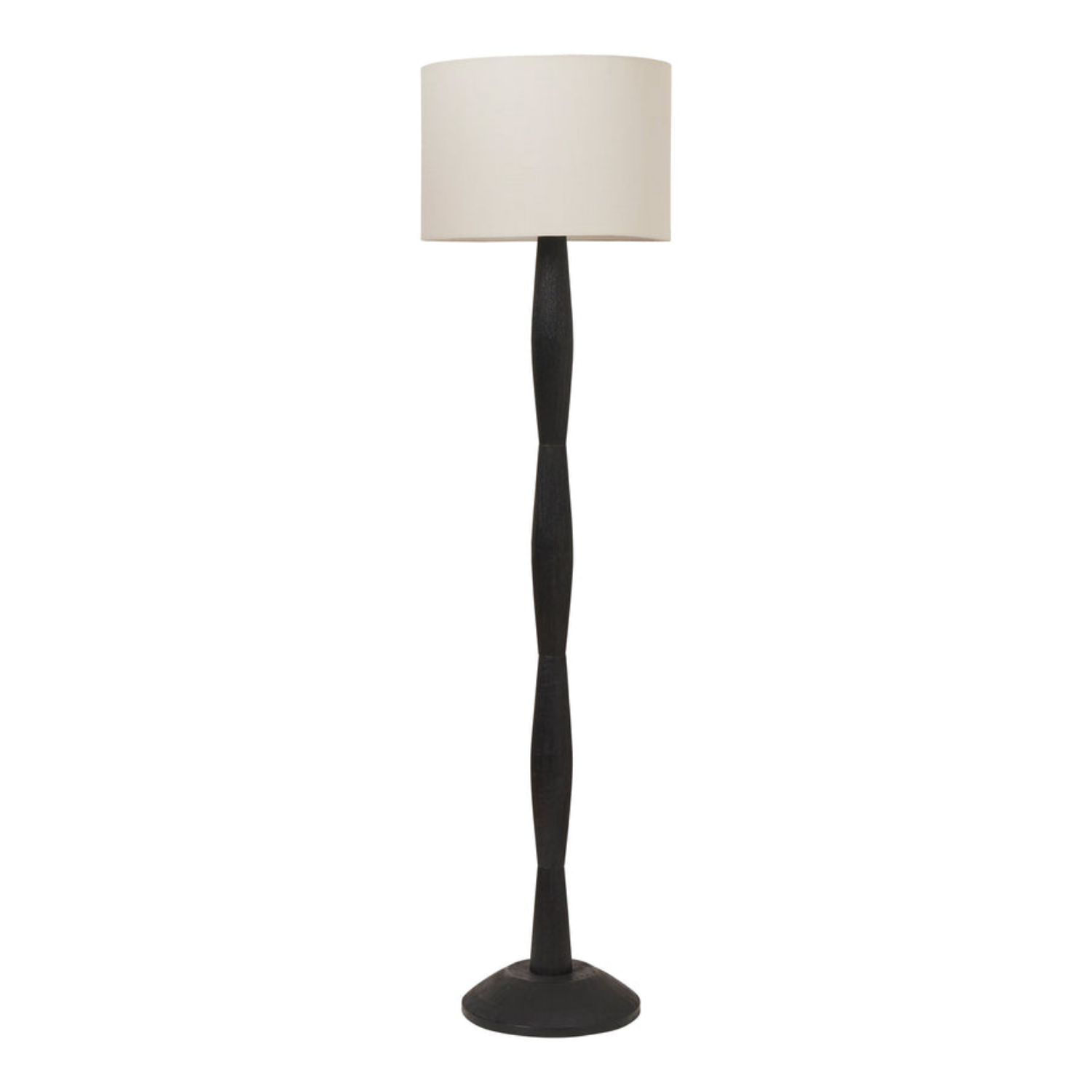 Twist Wood Floor Lamp- Matte Black