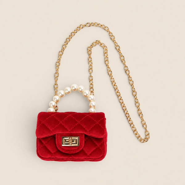 Kids Sugarplum Velvet Red Crossbody Purse