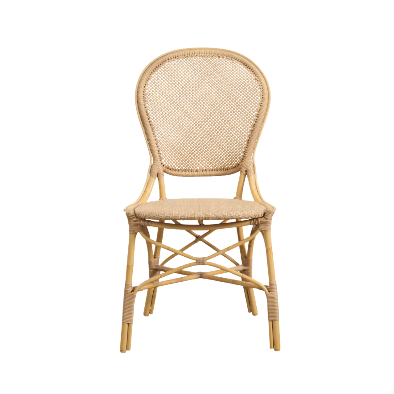 Florence Alu-Rattan Dining Side Chair w/ Cushion
