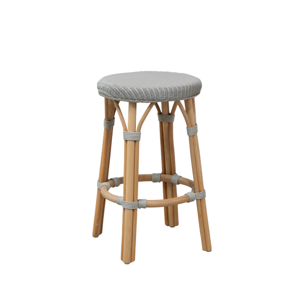 Portland Rattan Loom Counter Stool - Light Grey