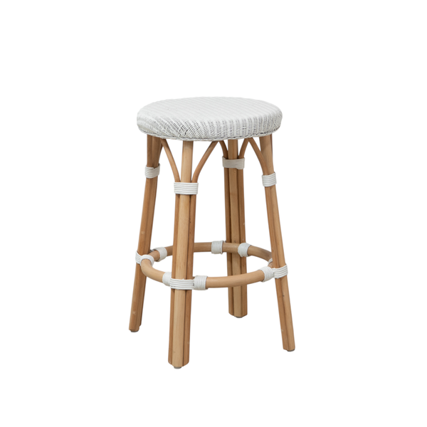 Portland Rattan Loom Counter Stool - White