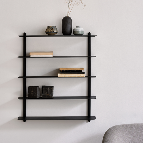 Minimalistic Black 5 Tier Wall Shelf