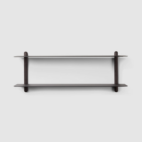 Minimalistic Black 2 Tier Wall Shelf
