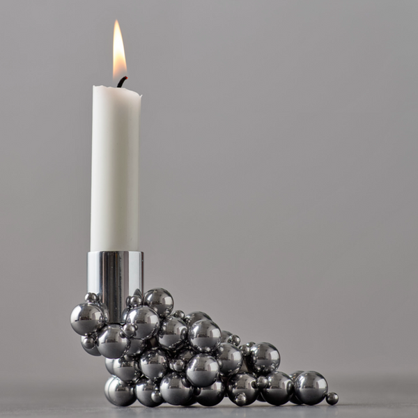 Magnetic Chrome Candle Holder