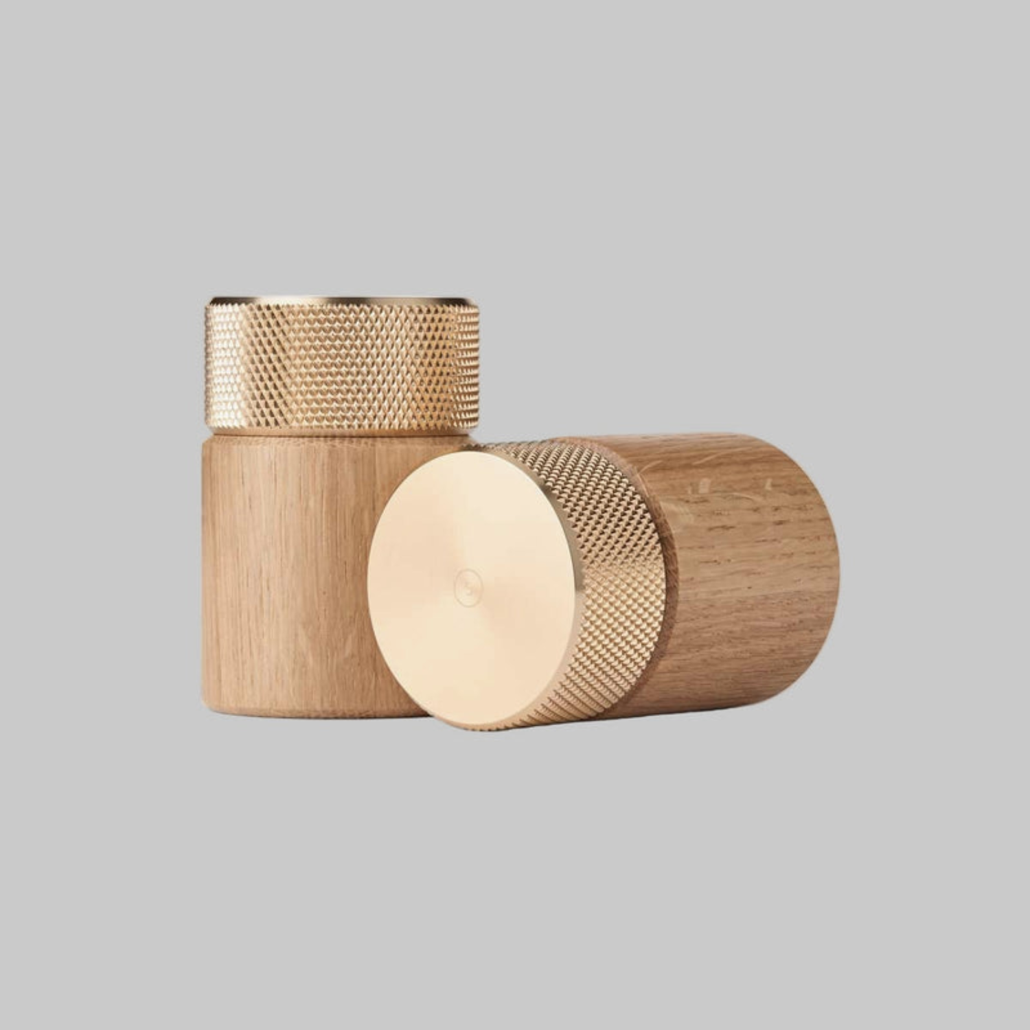 Oak/Brass Salt & Pepper Mill (Set of 2)