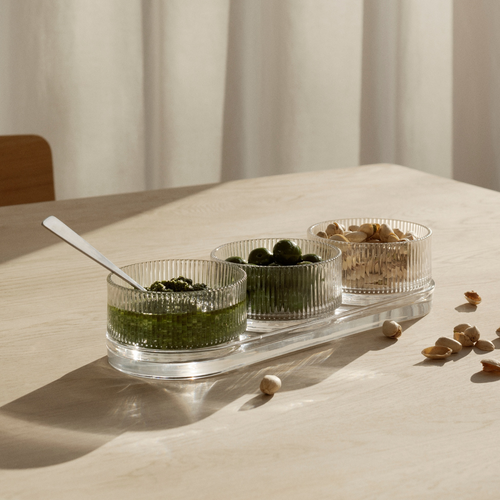 Crinkle Glass Tapas Tray (Set of 4)