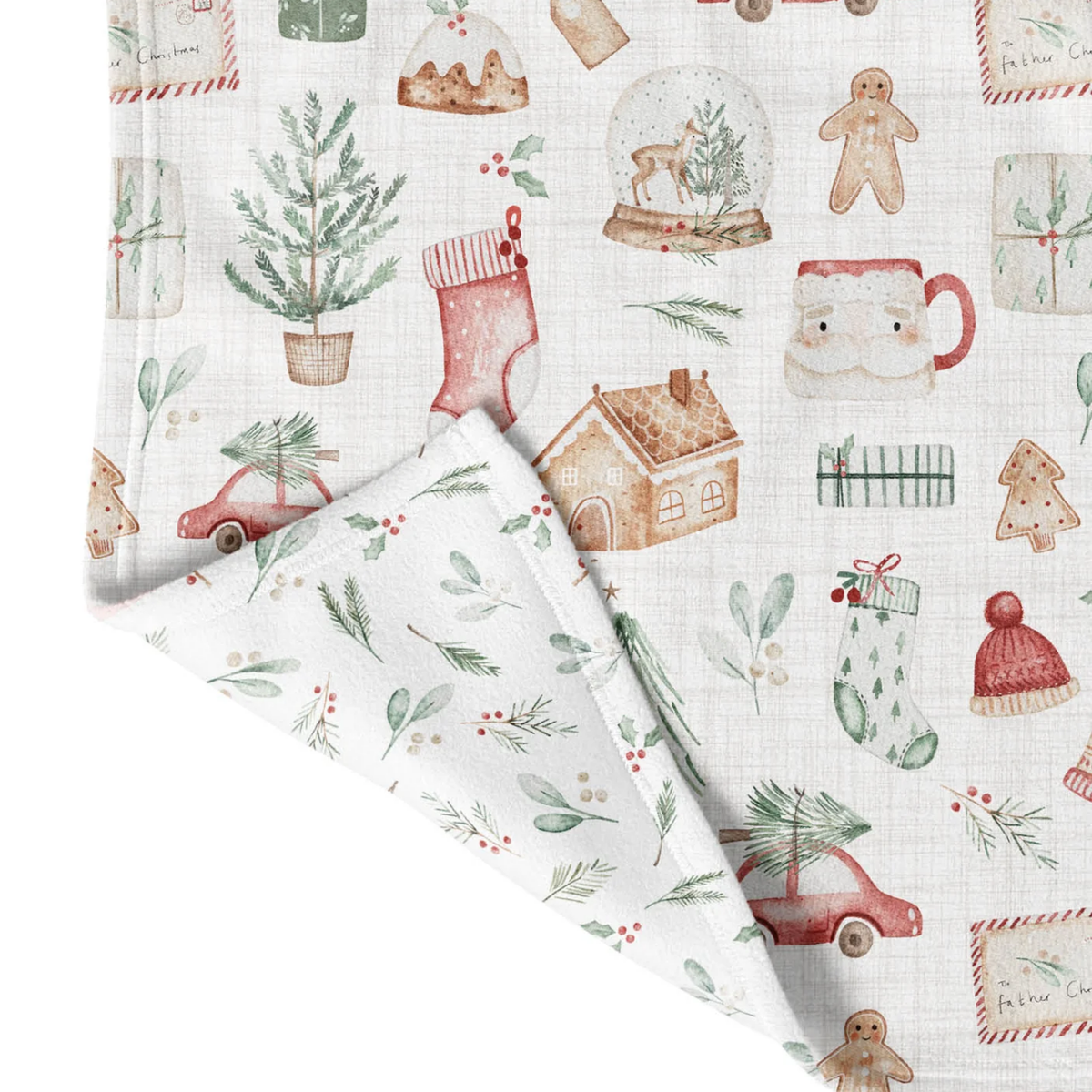 Cozy Christmas Reversible Baby Blanket