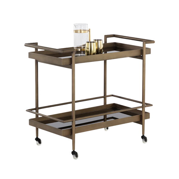 Harrington Bar Cart - Antique Brass