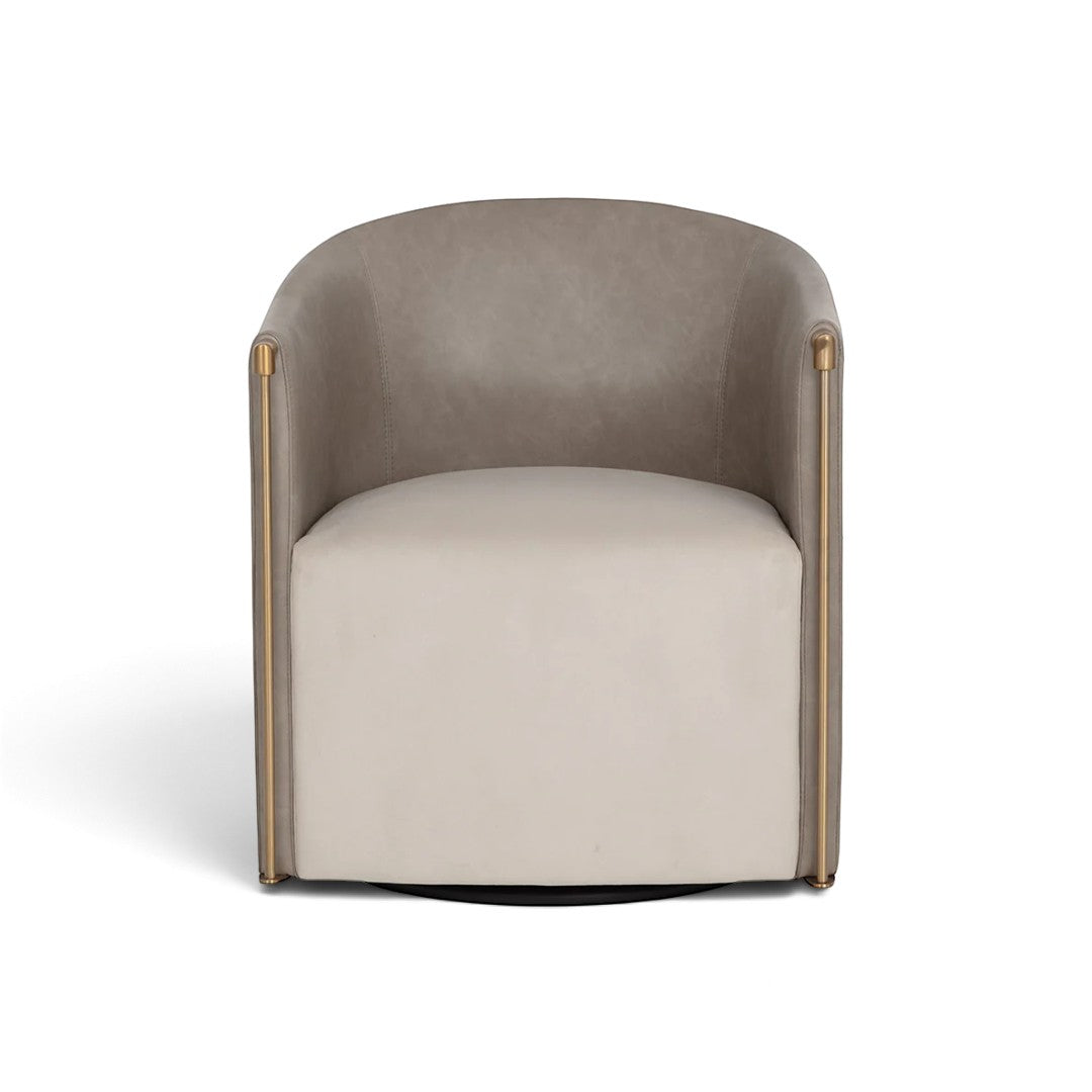 Ellington Swivel Lounge Chair - Meg Taupe/Ivanhoe Mineral