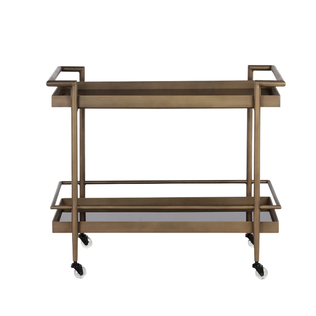 Harrington Bar Cart - Antique Brass