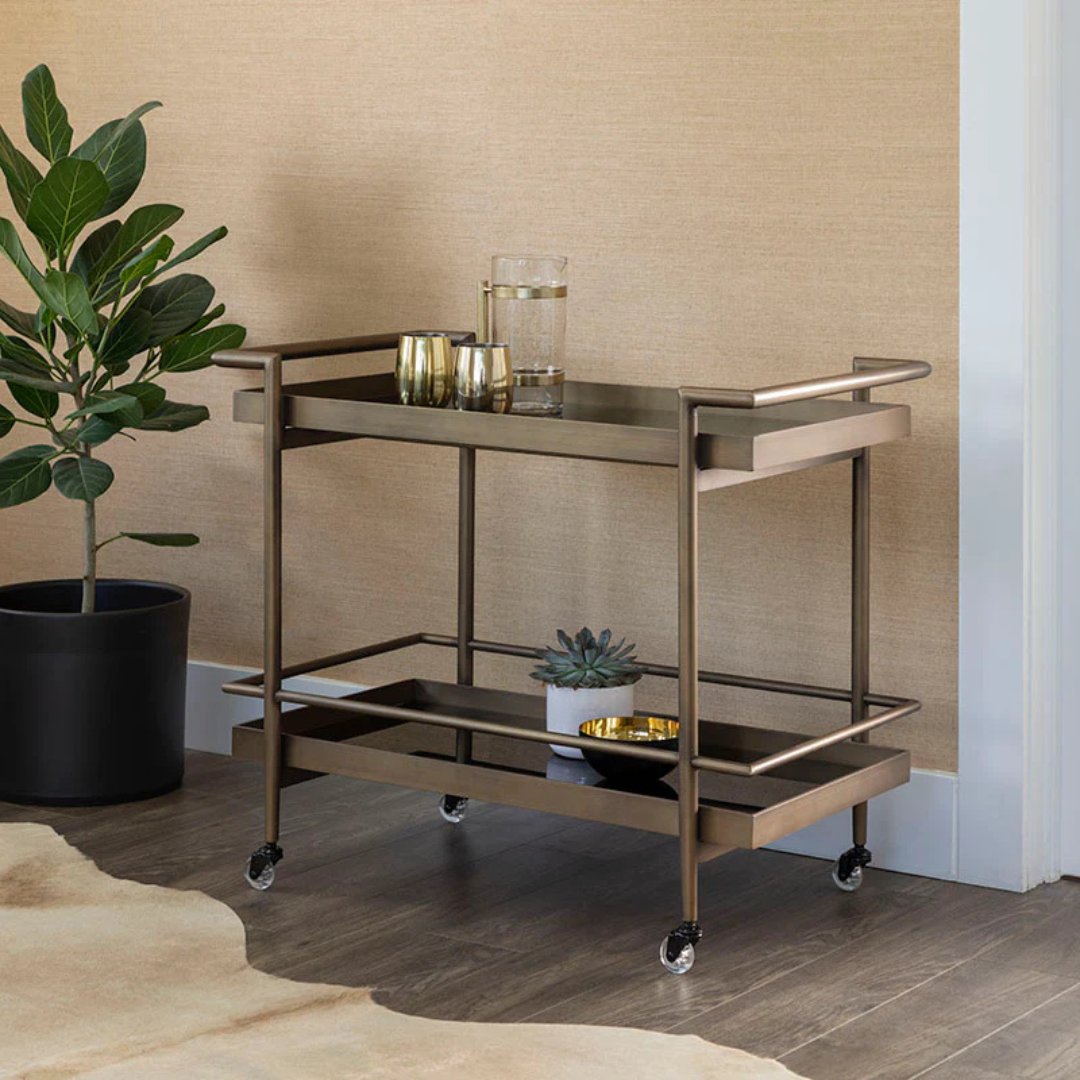 Harrington Bar Cart - Antique Brass