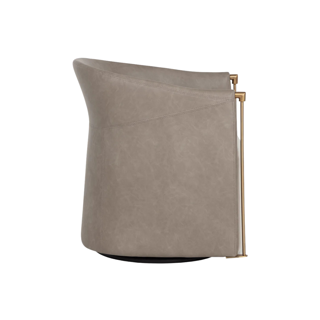 Ellington Swivel Lounge Chair - Meg Taupe/Ivanhoe Mineral