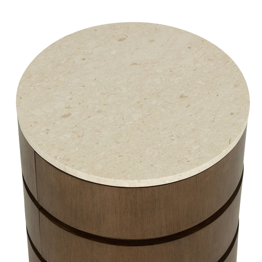 Arcis Marble/Oak Wood Nightstand