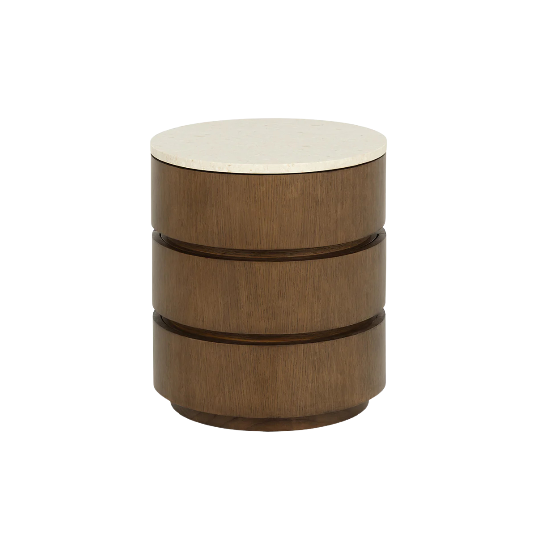 Arcis Marble/Oak Wood Nightstand