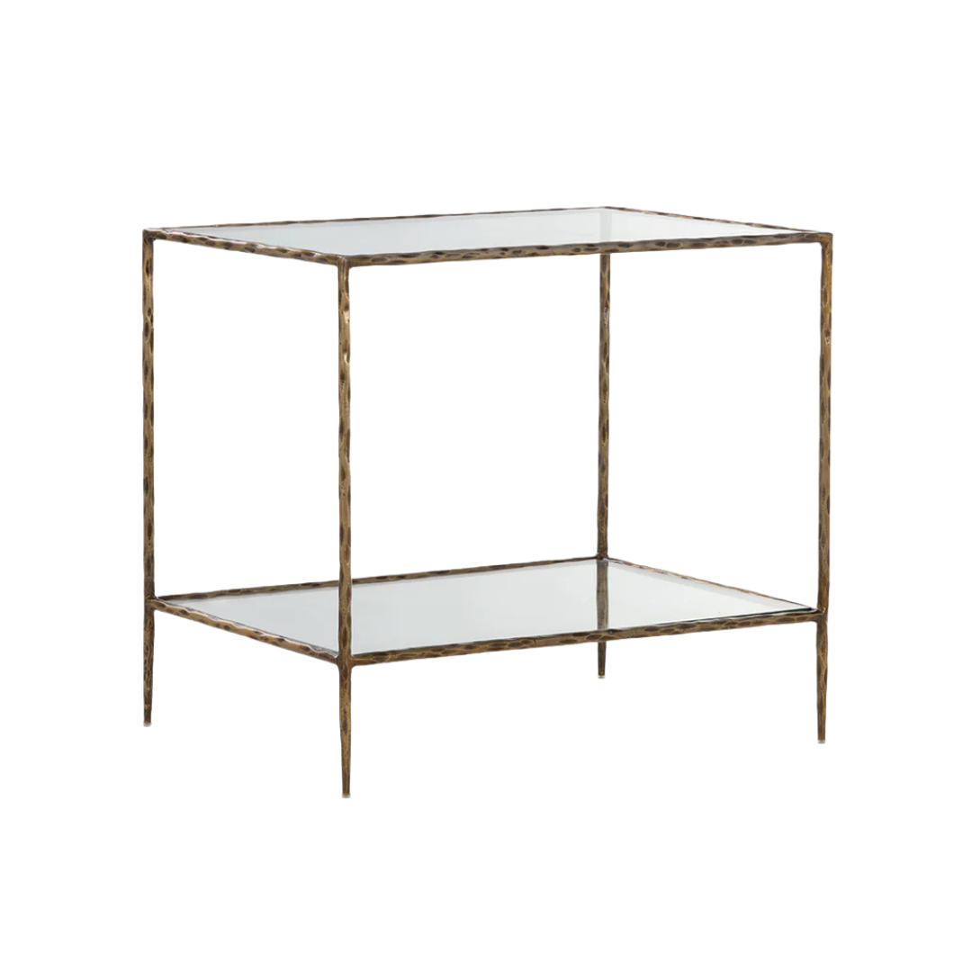 Larkin 30" Rectangle Nightstand - Antique Brass