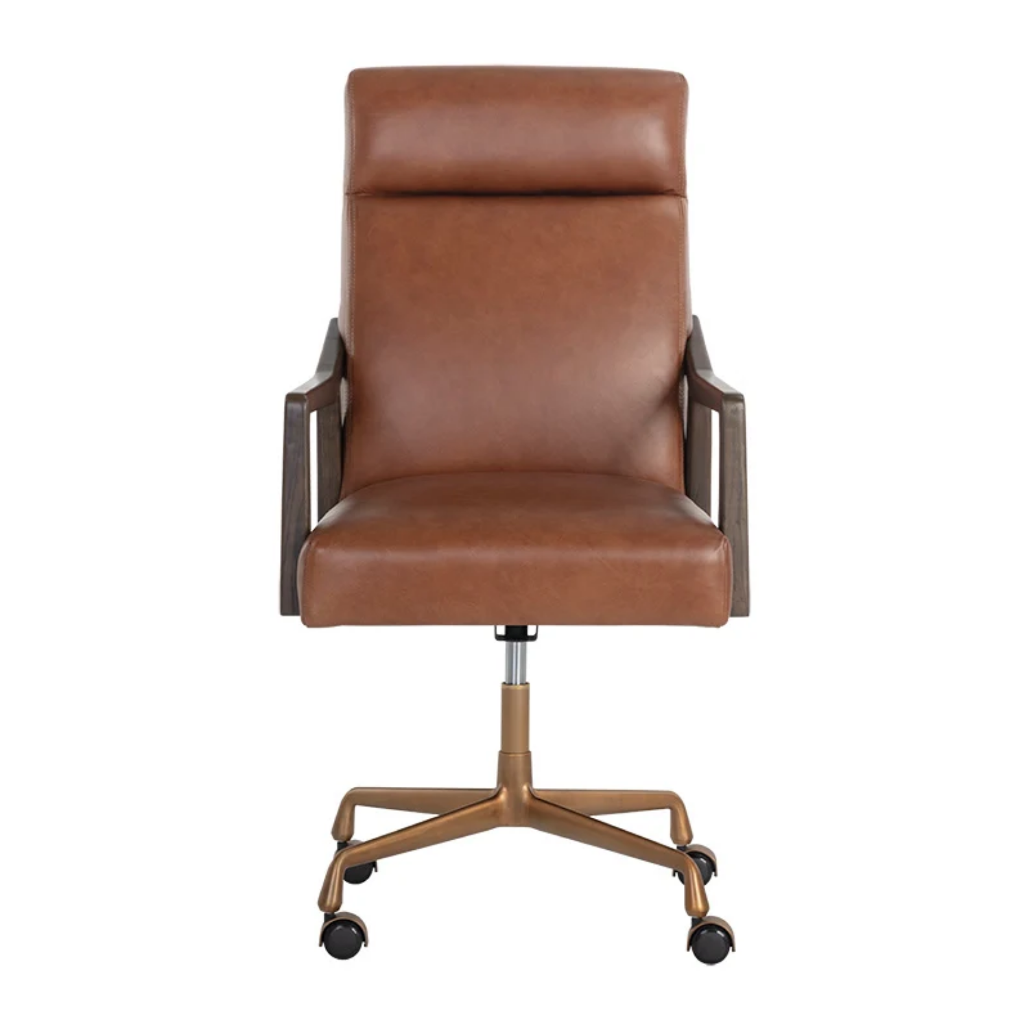 Colin Adjustable Office Chair - Tobacco Brown Leather