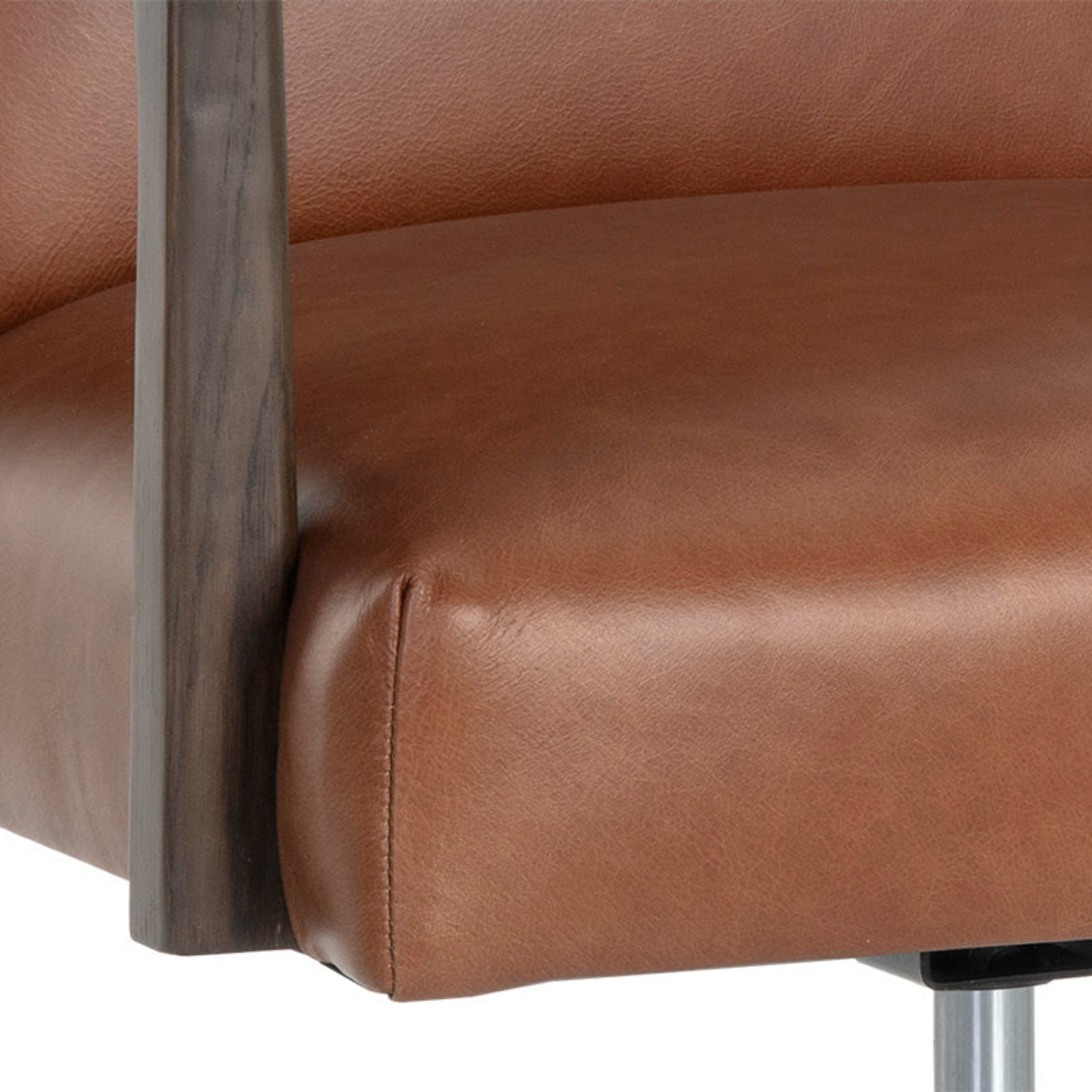 Colin Adjustable Office Chair - Tobacco Brown Leather