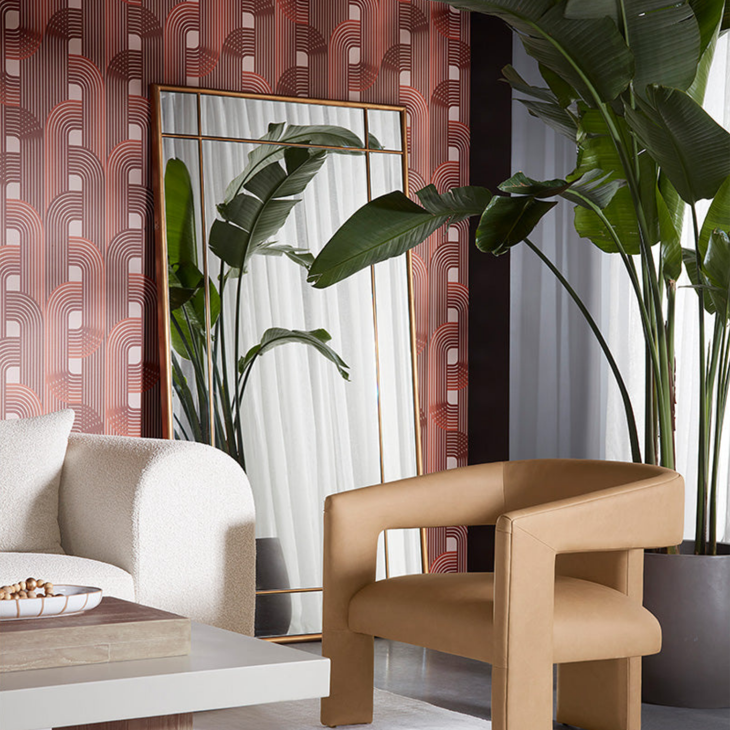 Hollis Floor Mirror - Brass