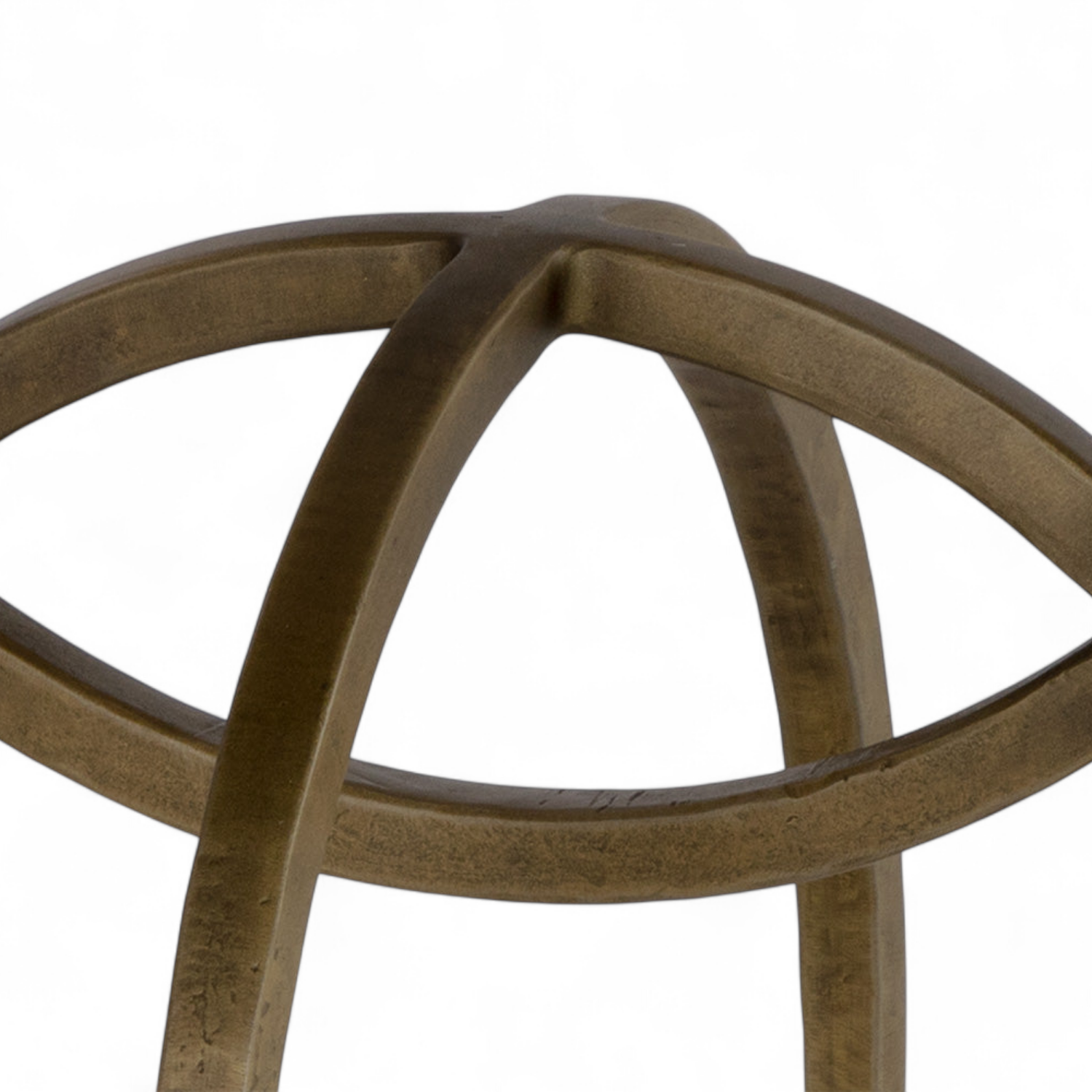 Saturn Antique Brass End Table - Black Marble