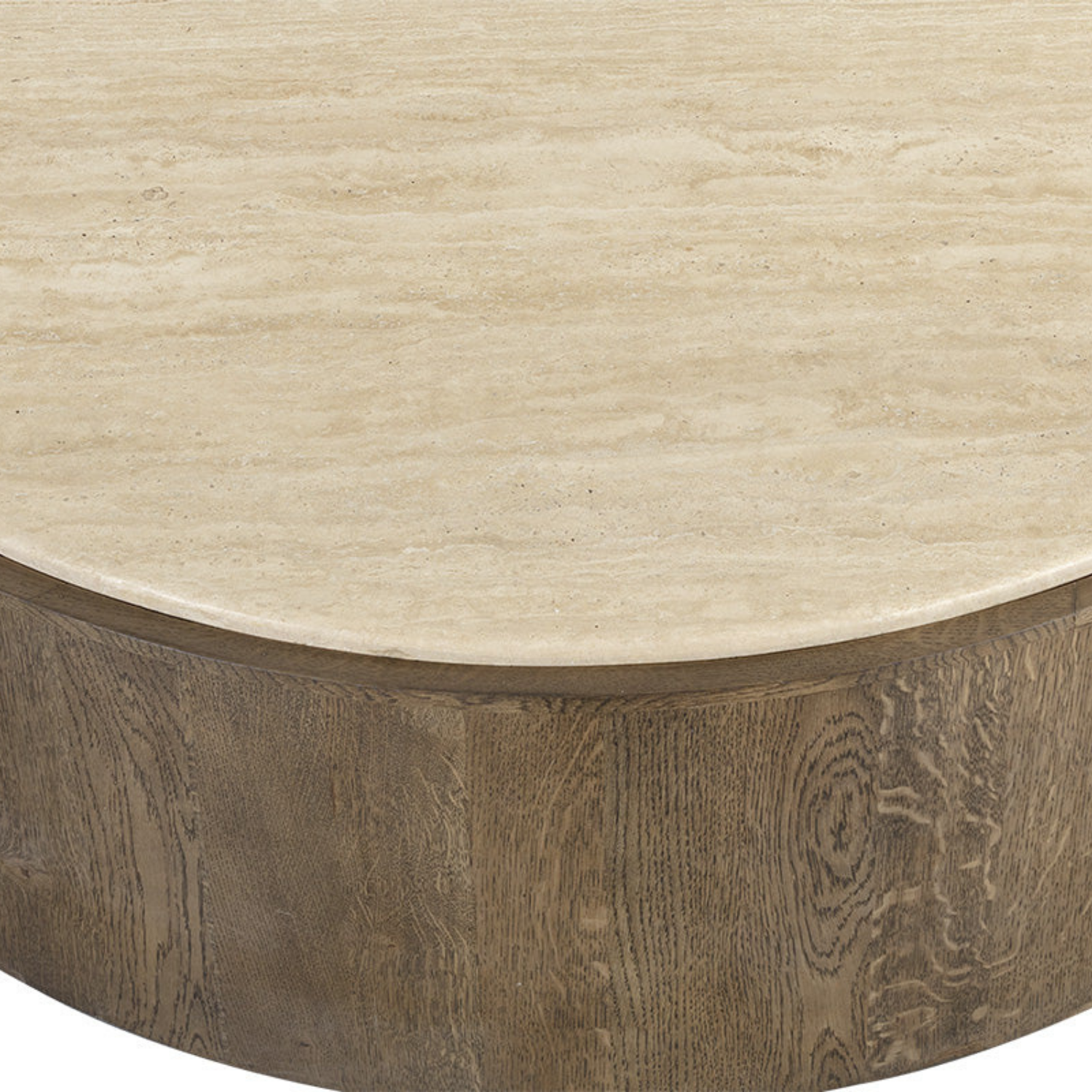Dome Oak/Travertine Coffee Table