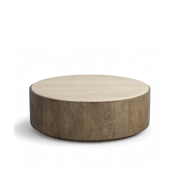 Dome Oak/Travertine Coffee Table
