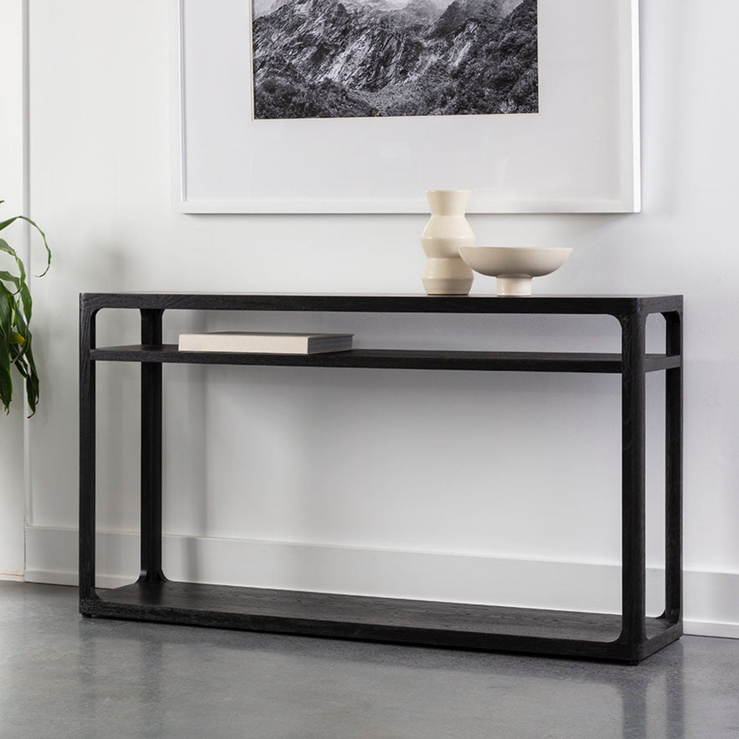 Windemere Oak Console Table - Black