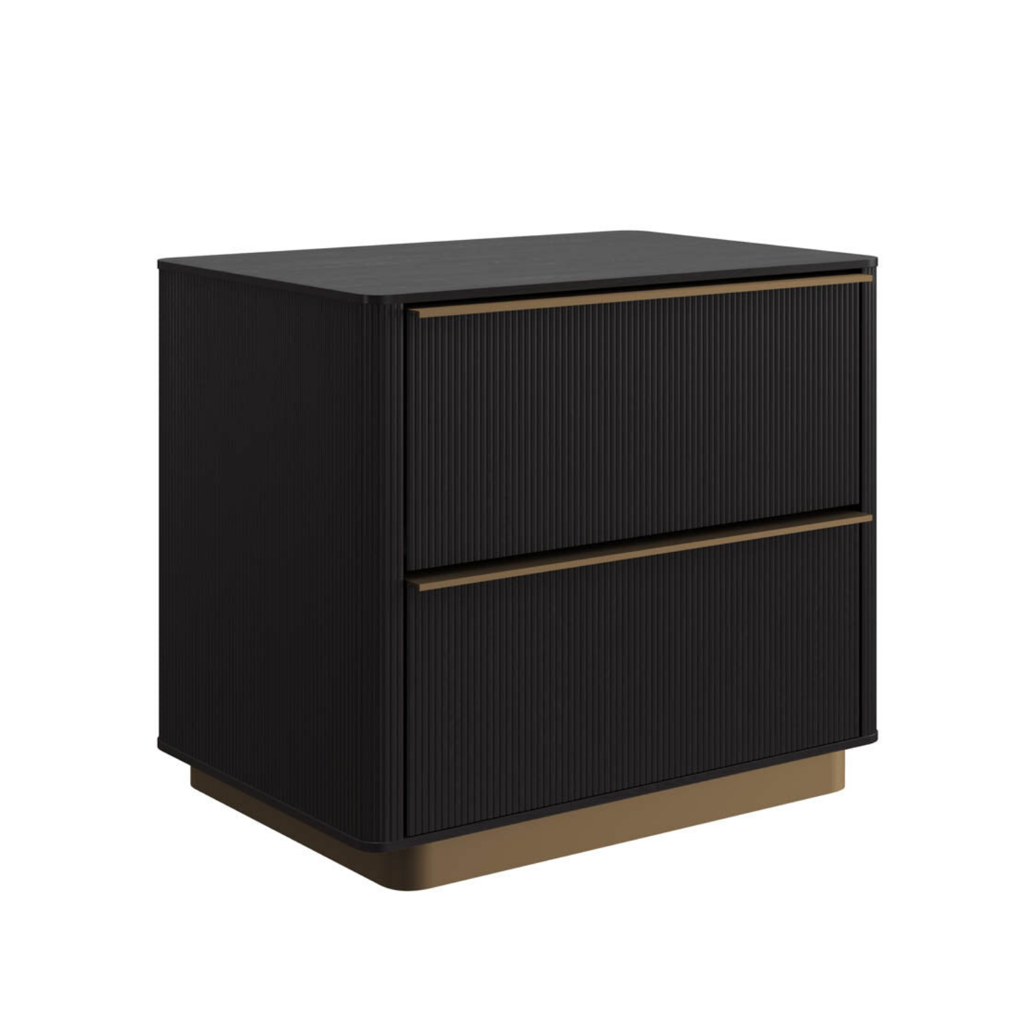 Fluted Oak Nightstand - Charcoal