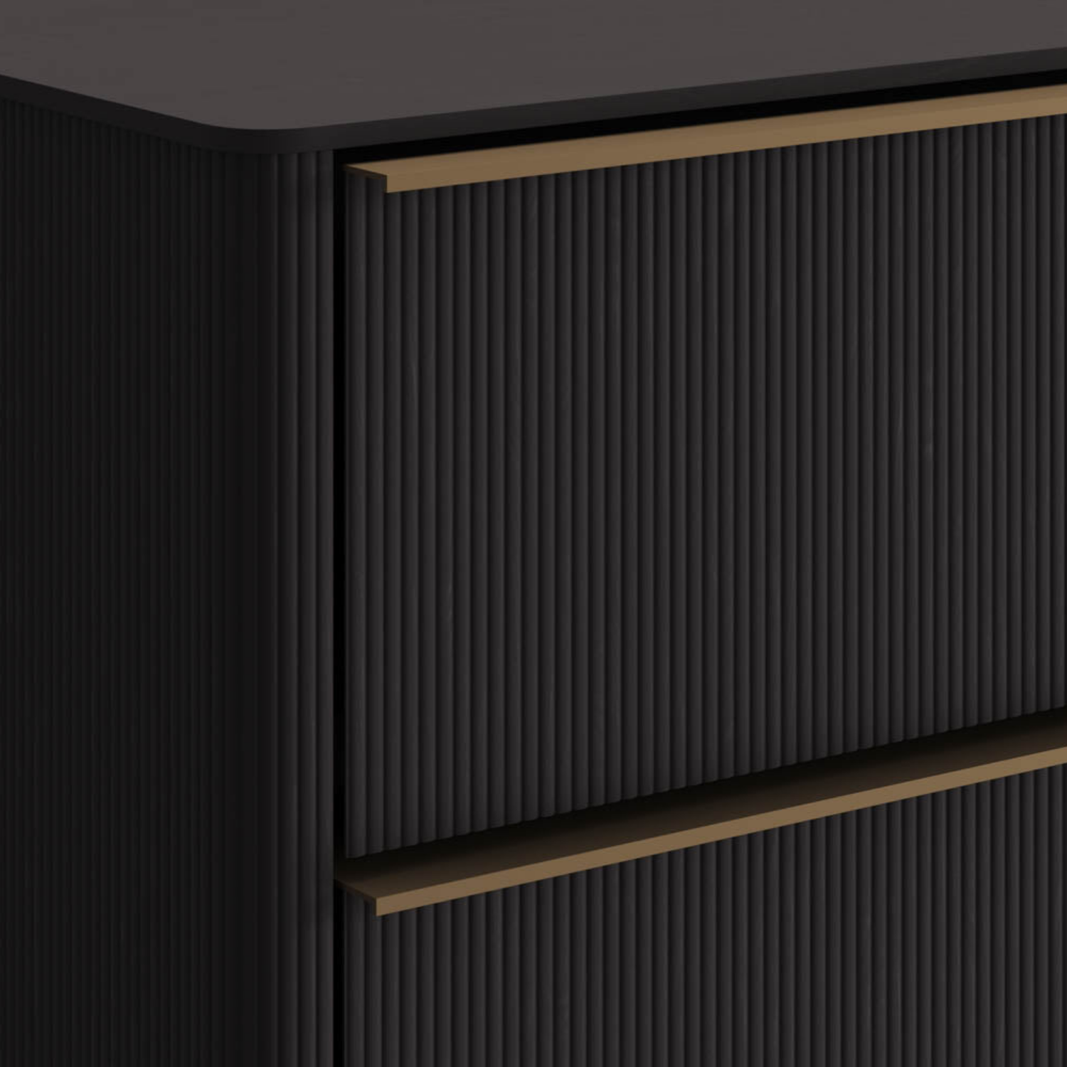 Fluted Oak Nightstand - Charcoal