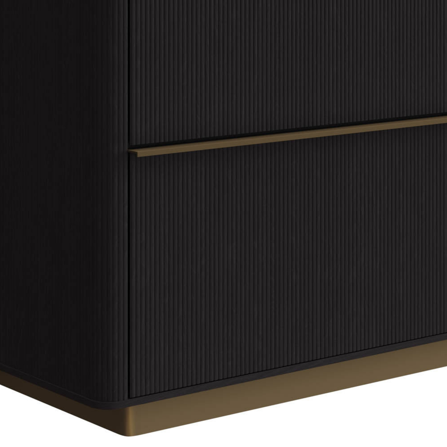 Fluted Oak Dresser - Charcoal