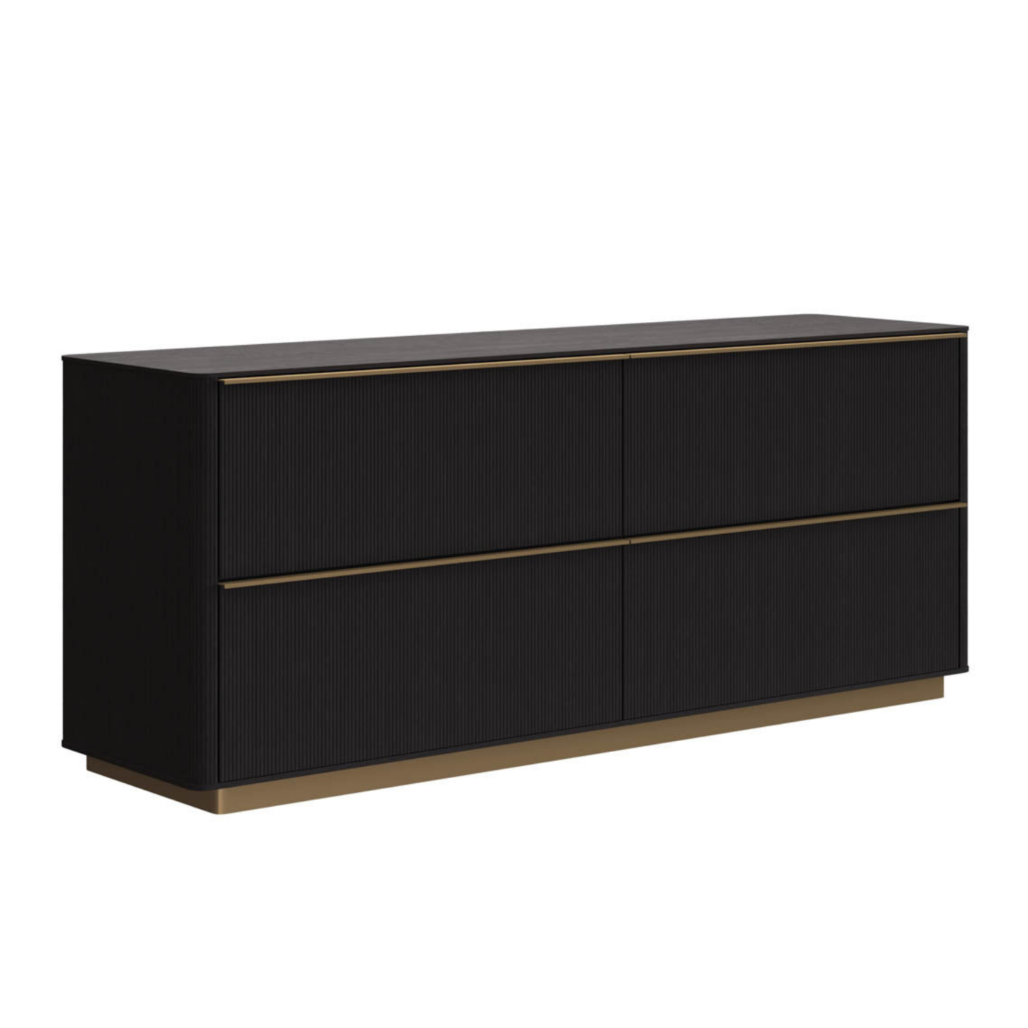 Fluted Oak Dresser - Charcoal