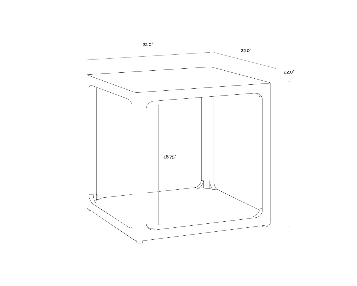 Overall Dimensions Table Windemere Oak Side Table - Black