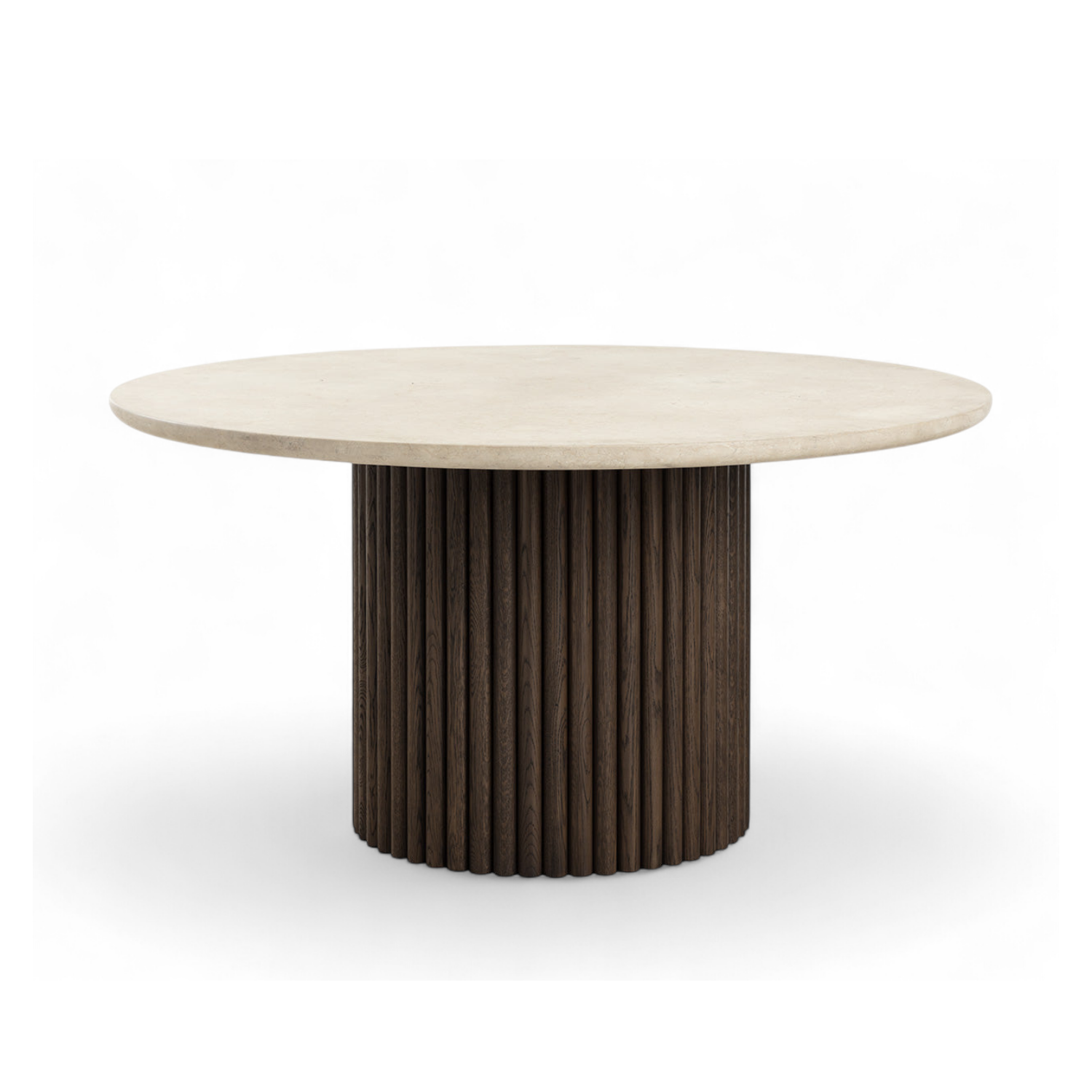 Sculpted 59" Marble/Oak Dining Table