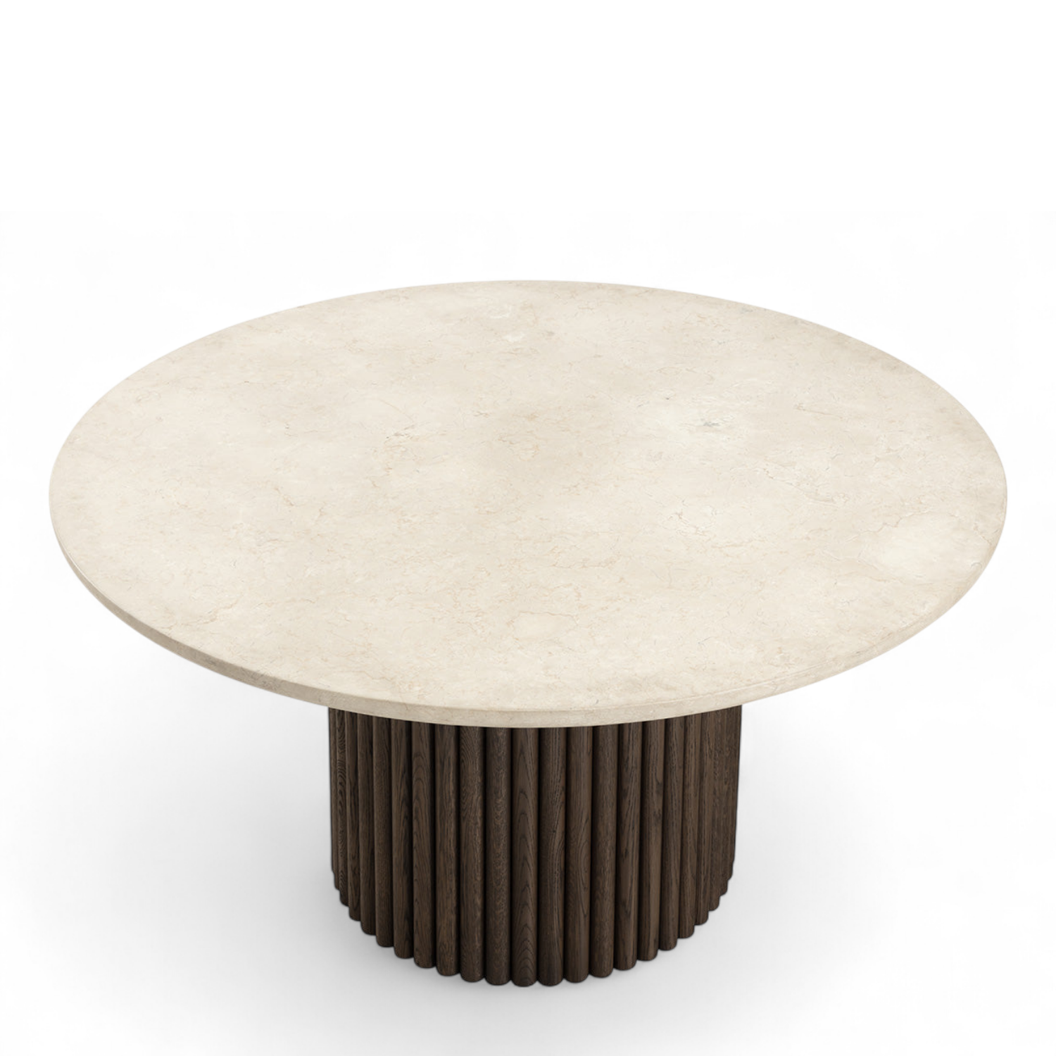 Sculpted 59" Marble/Oak Dining Table