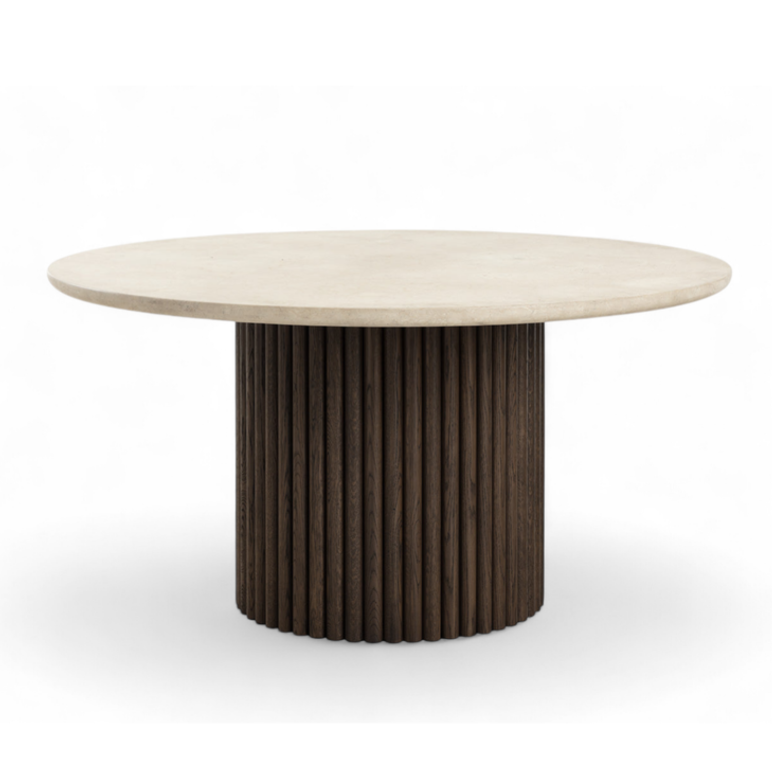 Sculpted 59" Marble/Oak Dining Table