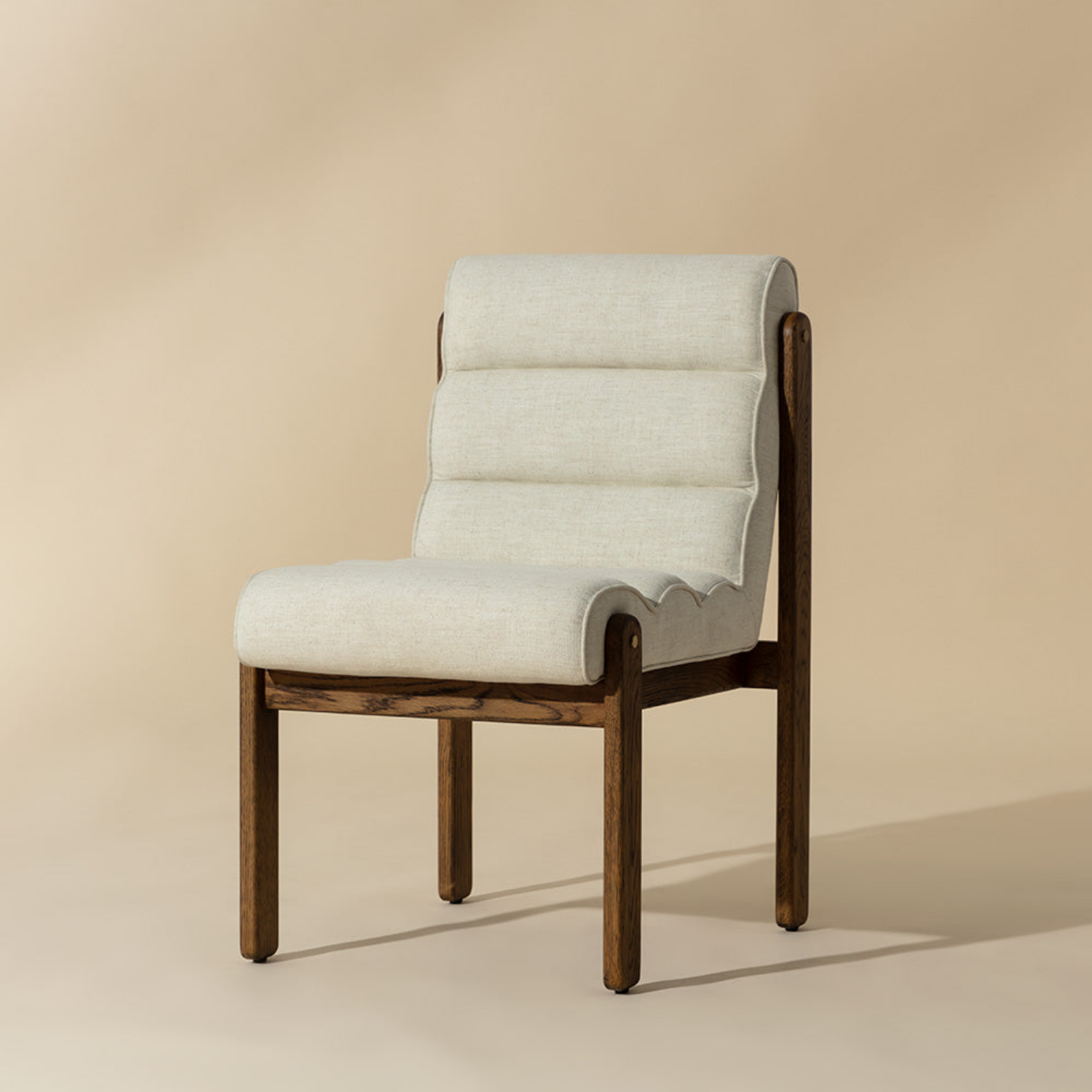 Billow Oak Dining Side Chair - Geralt Linen