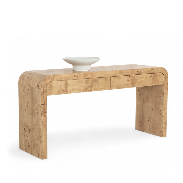 Burl Wood Console Table