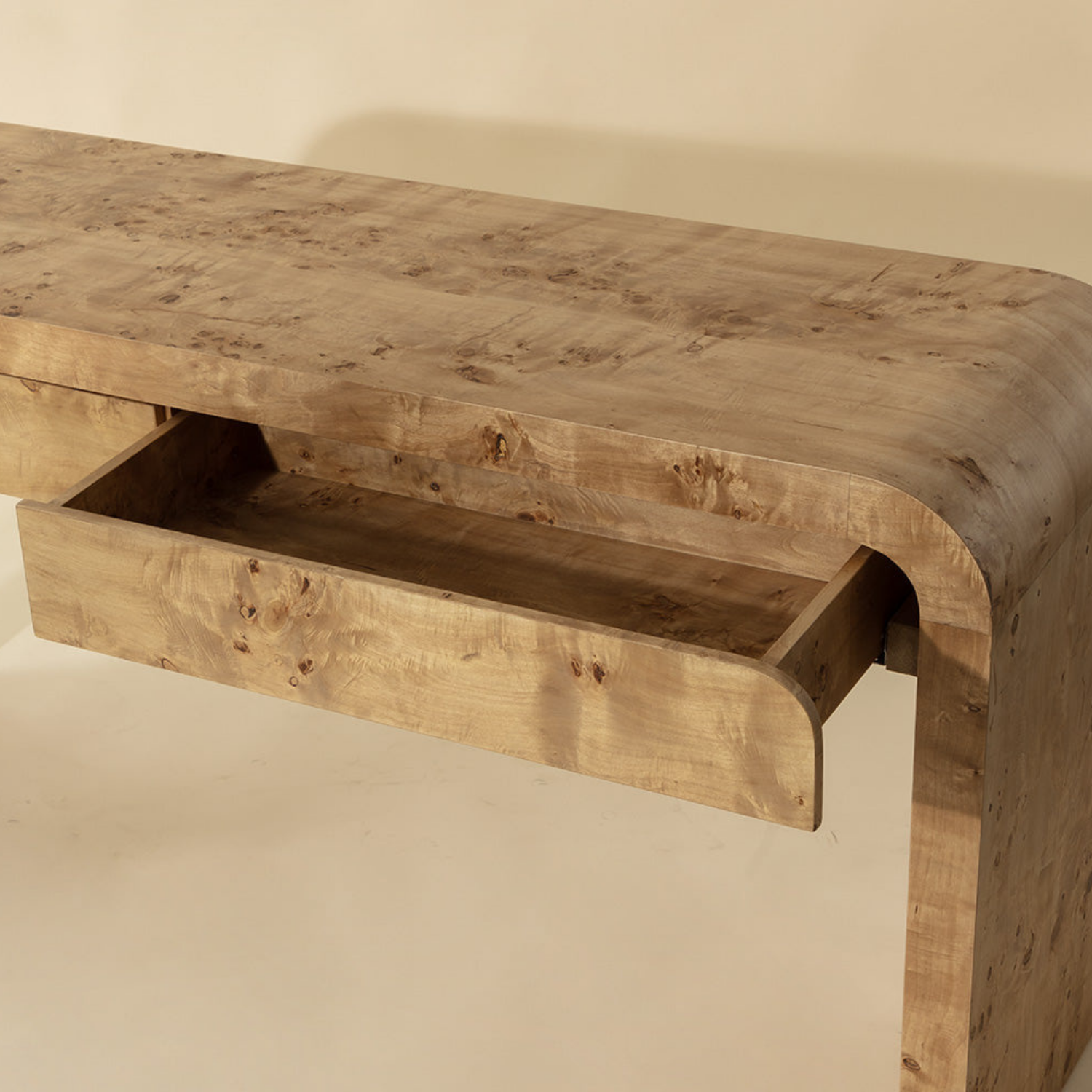 Burl Wood Console Table