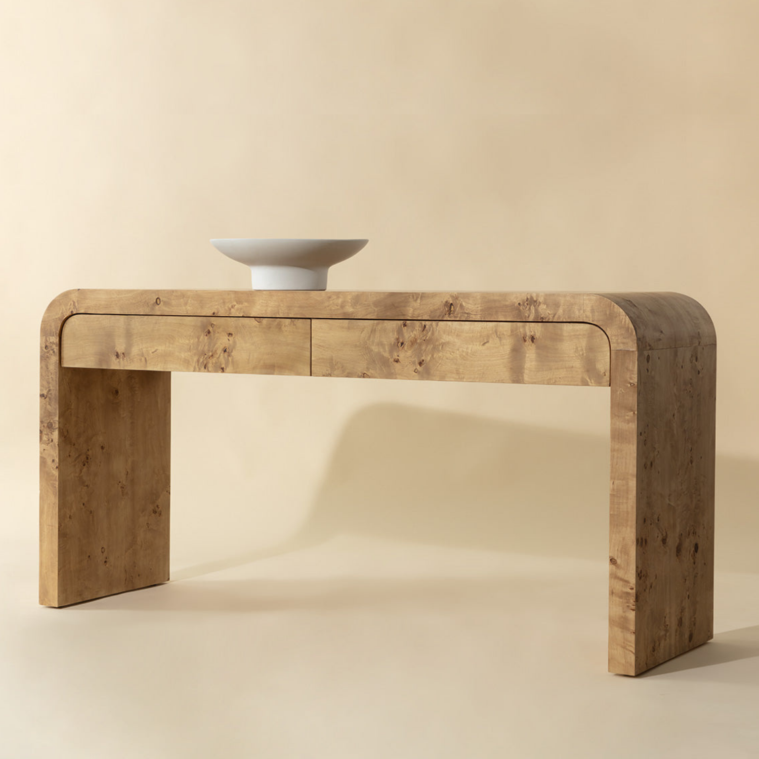 Burl Wood Console Table
