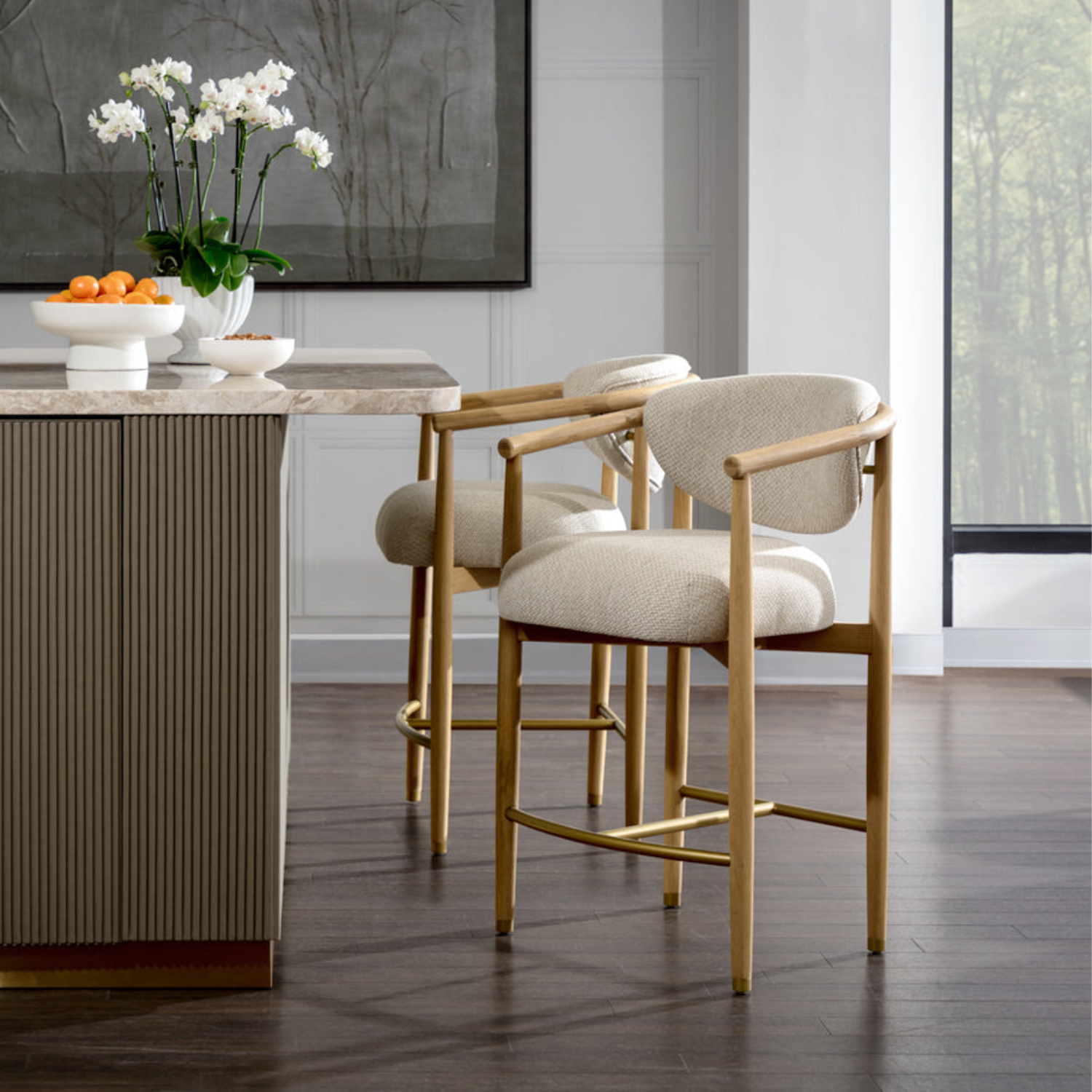 Niva Wood Counter Stool - Light Oak