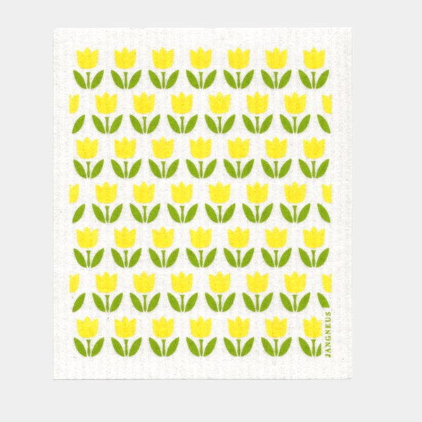 Sunshine Spring Yellow Tulips Swedish Dishcloth