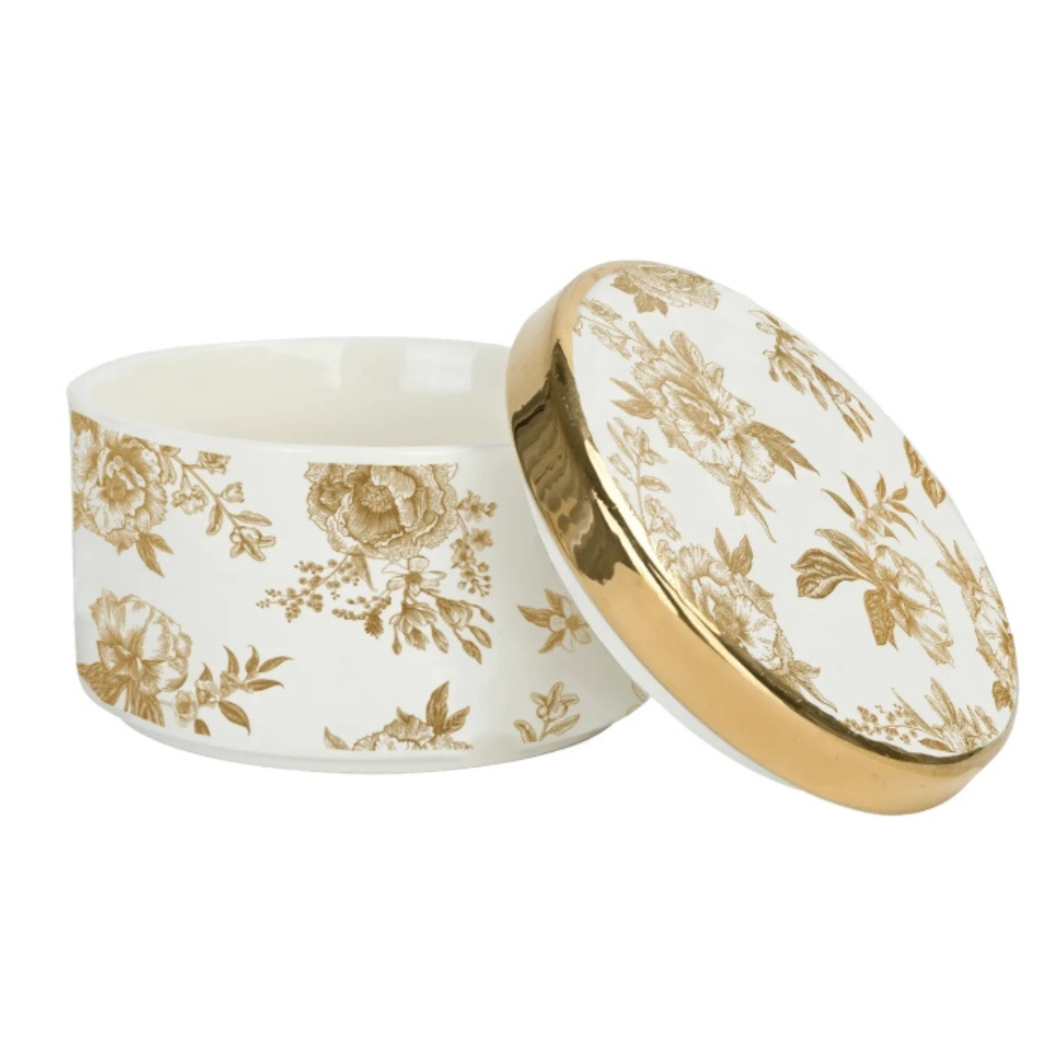Gold Botanical Bloom Trinket Box