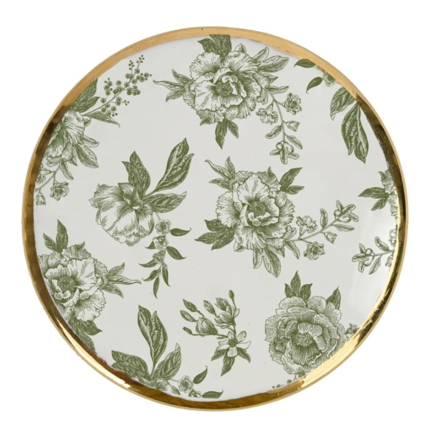 Green Botanical Bloom Trinket Box